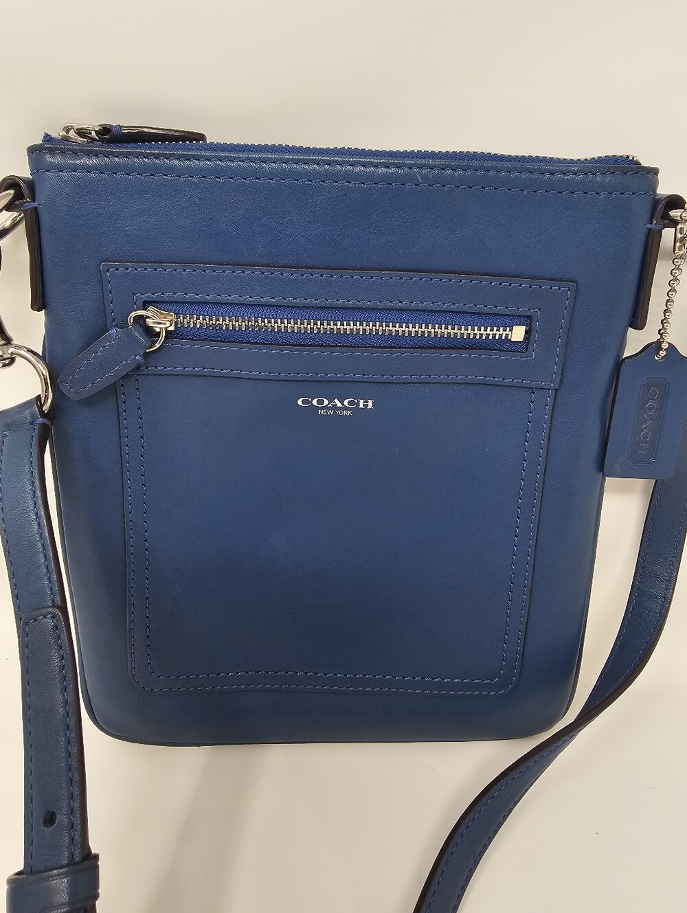 Coach Blue Leather Messenger Crossbody Bag